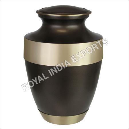 Adria Brown Cremation Urn with Gold Band