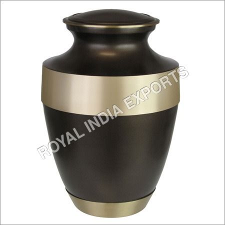 Adria Brown Cremation Urn with Gold Band