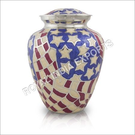 American Flag Brass Urns