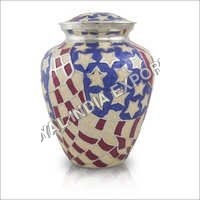 American Flag Brass Urns