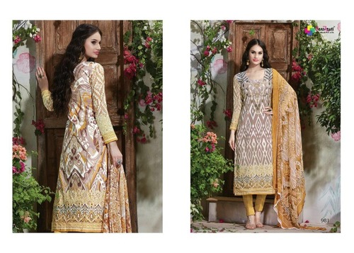 Farah cotton printed with neck work suit