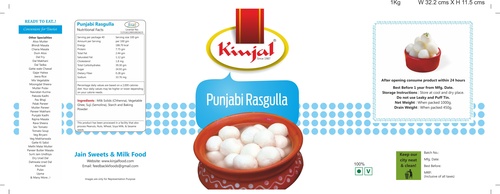 Punjabi Rasgulla Tin Packing - Soft Sweet Desserts , Properly Processed for Parties & Restaurants Use, Alluring Taste, Free from Impurities