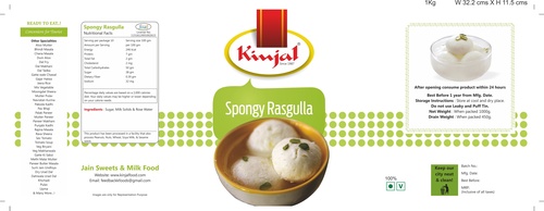 Spongy Rasgulla Tin Packing - Tin Container, Sweet Flavor, Ideal for Parties & Restaurants | Adulteration-Free, Rich Aroma, Properly Packed