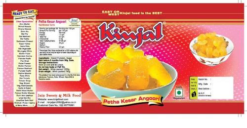Petha Kesar Angoori Tin Packing 500 Grm - Ready-To-Eat, Sweet Taste for Parties & Restaurants Use | Convenient Bag Packaging