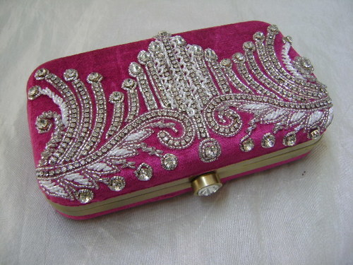 Ladies Beaded Box Clutch