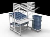 Multi Shelf Trolley - Aluminum/metal, Adjustable Dimensions, Max Load 150 Kg | Tubular Frame Structure With Multiple Shelves For Industrial Storage And Transportation