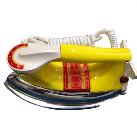 Electric Iron - Chrome Soleplate, 1000W Power, 230V Voltage, 1kg Weight, Yellow Color | 1.5m Cord Length for Household Clothing Ironing