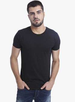 Plain T-Shirts - Cotton, S-XXL, Black | Soft Fabric, Durable, Stylish, Comfortable, Crew Neck
