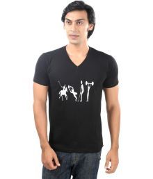 Posh-7-Black-Games-Printed V Nack T- Shirt