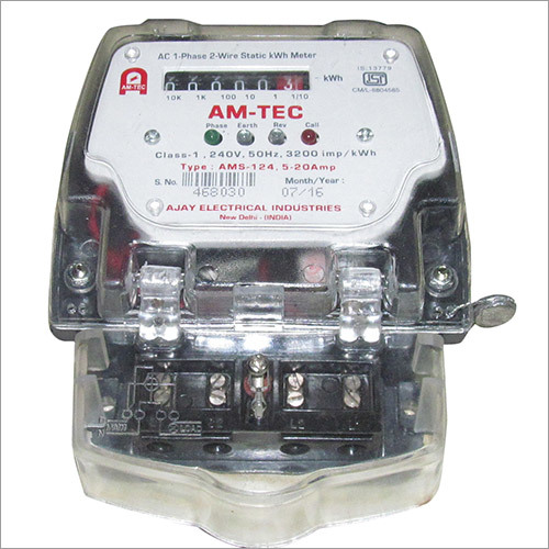 AC 1 Phase 2 Wire Static Energy Meter