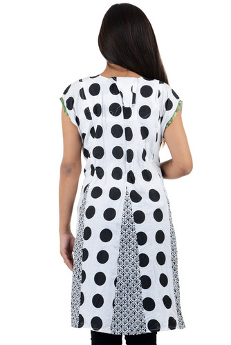 Ladies Embroidered Suit - Cotton, 36 Inch, White | Hand Embroidery, Elegant Design, Comfortable Fit, Round Neck, Cap Sleeves