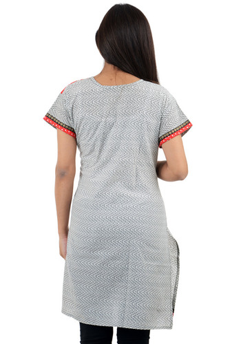Ladies Embroidered Suit - Cotton Blend, 42 Inches, Grey | Hand Embroidery, Elegant Design, Comfortable Fit, Fine Embroidery, Stylish Look, Durable Material, Perfect Stitching, Half Sleeve