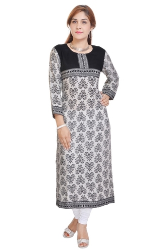 Handmade Cotton Kurti - Sizes M, L, XL, XXL, XXXL | Elegant 3/4th Sleeves, Light, Washable, Perfect for Casual and Formal Wear