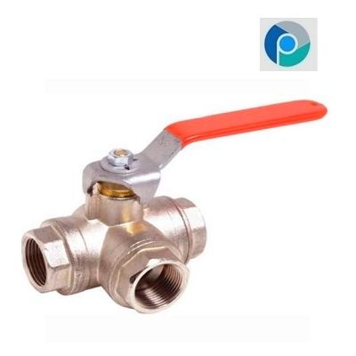 Polished Brass 3 Way Ball Valve