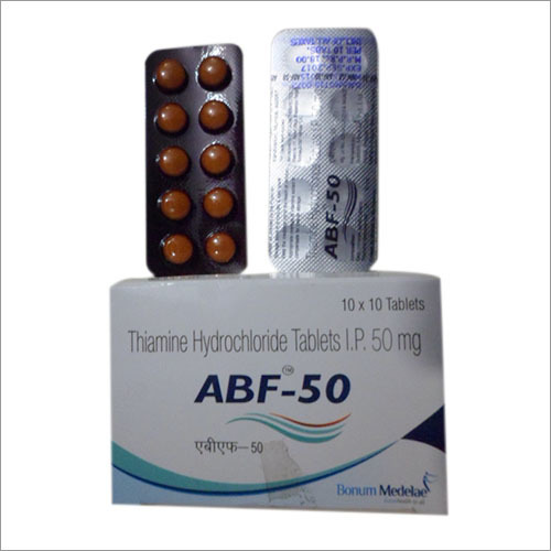 Abf-50 - Thiamine HCl 50mg Tablet 10x10 White, High Potency, Quick Absorption, Easy Dosage