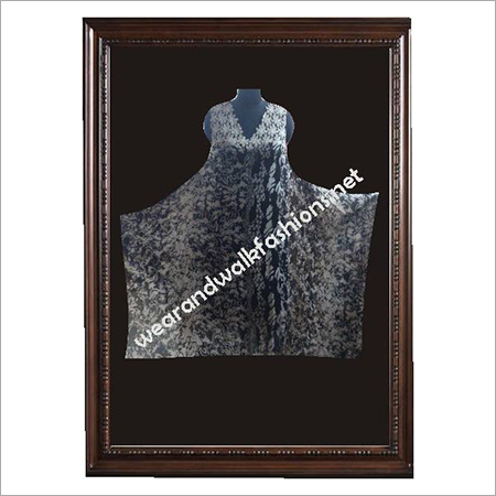 Crochet Net In Yoke With Printed Georgette Flare