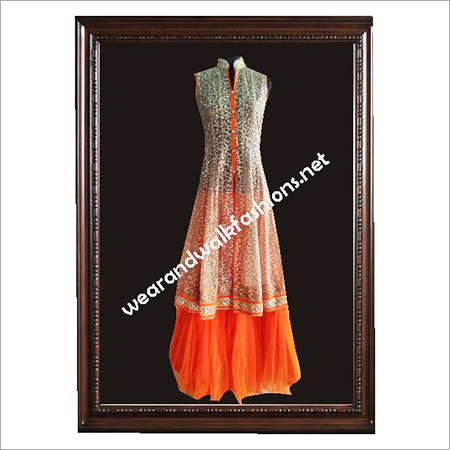 Long Open Kurta Wth Skirt