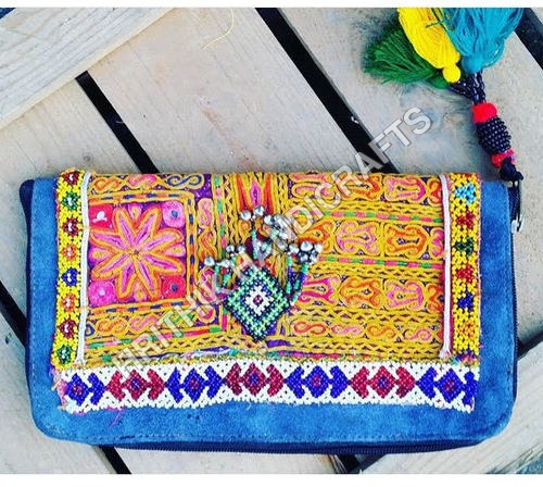 Blue And Yellow Hand Purse