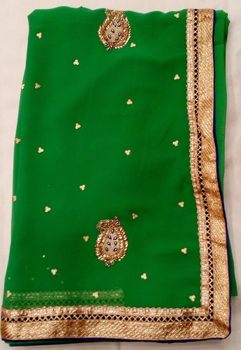 Green Geofrgette Saree