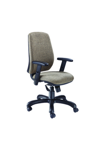 Designer Chair - Fabric Metal, 20x24x36 inches, Beige | Ergonomic Design, Adjustable Height, Swivel Base, Back Support