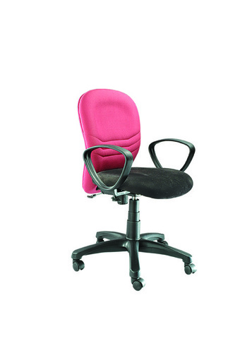 Designer Chair - Fabric Metal, 20x20x20 Inches, Pink | Ergonomic Design, Swivel Base, Armrests, Easy Assembly