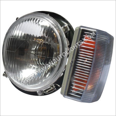 Head Light Assembly Piaggio Ape 2 Hole - Color: White