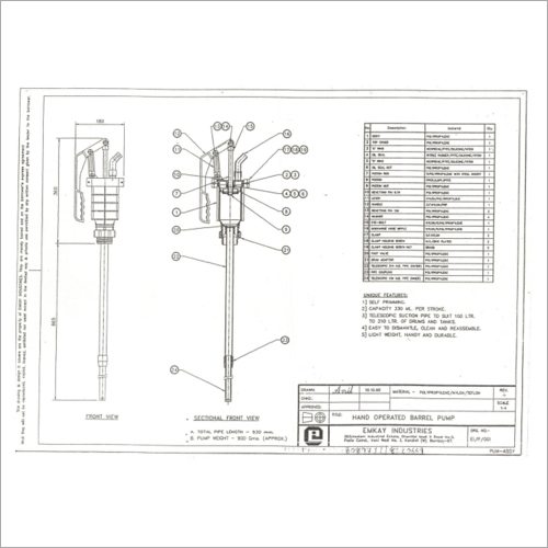 Plastic Hand Pump for Oil