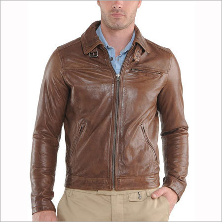 Mena  s Brown Leather Jacket