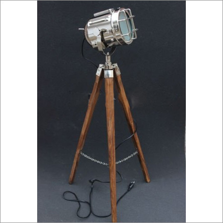 40"Chrome Spotlight With Tripod Floor Lamp
