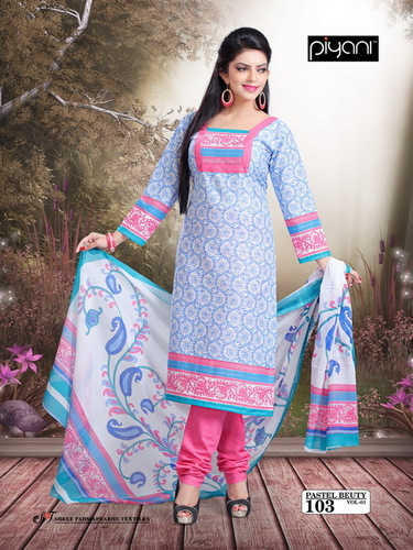 Dress Material - Crochet Chiffon, Large Size, Full Sleeves | Quick-Dry, Anti-Wrinkle, Breathable, Printed Pattern