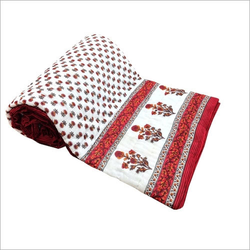 Hand Block Print Cotton Double Bed Quilt