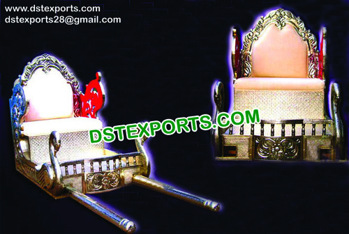 Wooden Brass Metal Doli - Wood & Brass, Off-White, Pre-Assembled | Elegant Design, Fine Finish, Comfortable, Durable