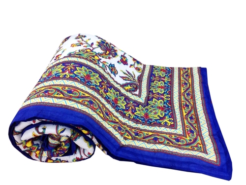 Blue Floral Double Bed Quilt