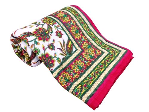 Latest Design Double Bed Quilt - Cotton, Double Size, Multicolor | Reversible Hand-Block Print, Elegant Style, Perfect Gift
