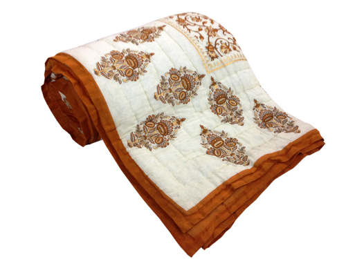 Cream Cotton Double Bed Quilt