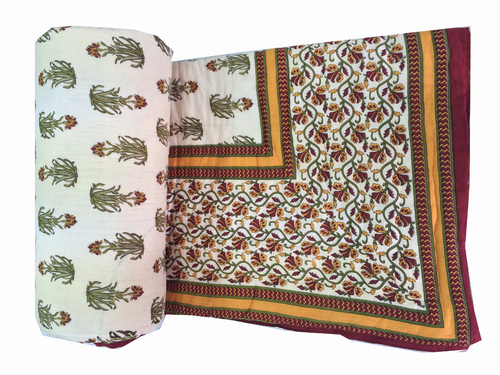 Printed Cotton Double Bed Quilt