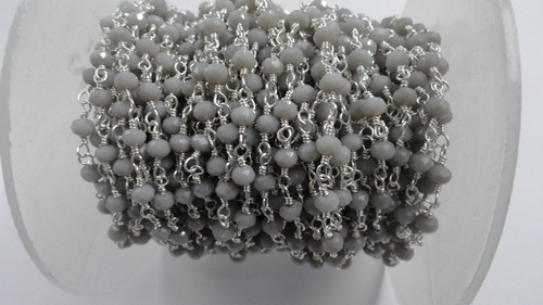 Moonstone Colour Hydro Faceted Rosary Beads