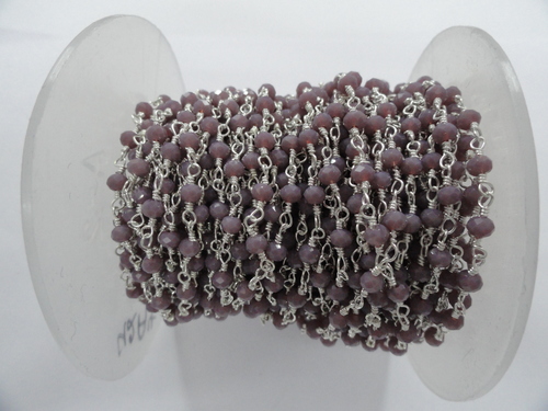 Lavender Colour Hydro Faceted Rosary Beads