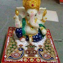 Ganesha Marble Chowki