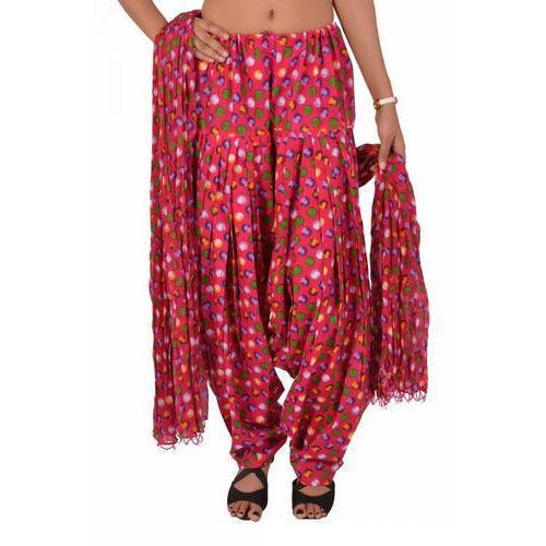 Bhandhej Print Patiyala - Cotton, 42 Inches, Pink | Stylish Design, Soft Fabric, Vibrant Print, Comfortable Fit, Trendy Style, Elegant Look, Durable Material