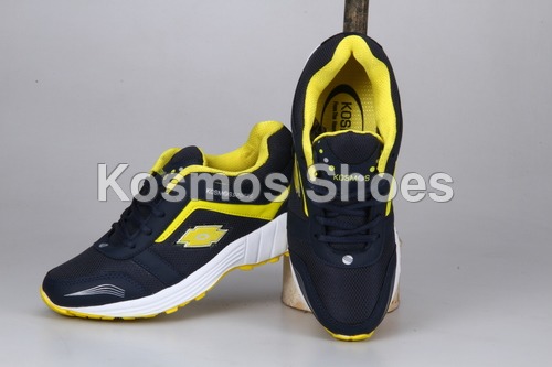 GYM Sport Shoes - PU Leather & Rubber, Size 7-12, Color: Black & Yellow | Lace-up, Breathable, Comfortable, Durable, Flexible, Lightweight, Non-slippery, Sporty Design