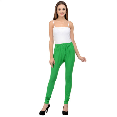 Cotton Lycra Leggings-Green