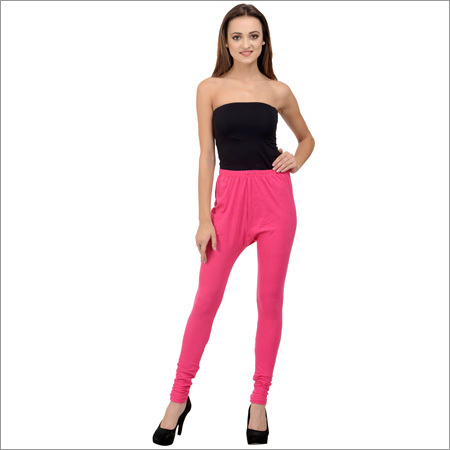 Pink Cotton Lycra Leggings