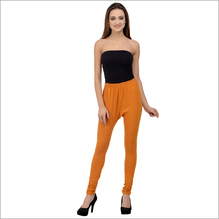 Cotton Lycra Leggings-Orange
