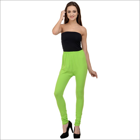 Cotton Lycra Leggings-Light Green