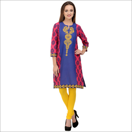 cotton MultI Printed Kurti With Pocket