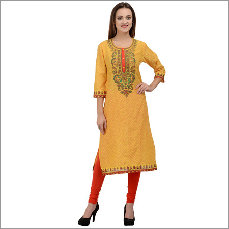 Cotton Yellow Kurti