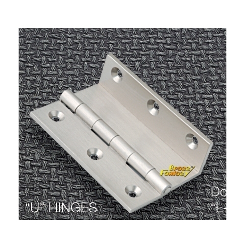 U Hinges - Brass U Type Hinges 75x12x19mm & 100x12x19mm , Silver Polish Finish for Windows
