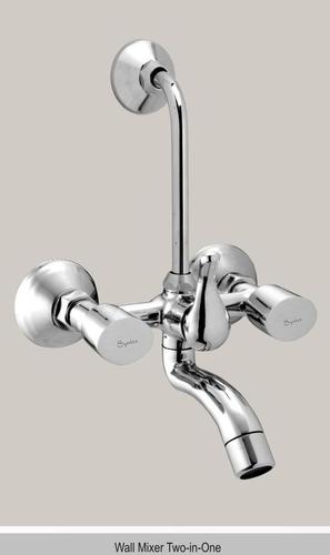 2 in 1 Wall Mixer - Brass 15x10x5 cm Chrome, 6 LPM Flow | Easy Installation, Water Saving, Durable Design