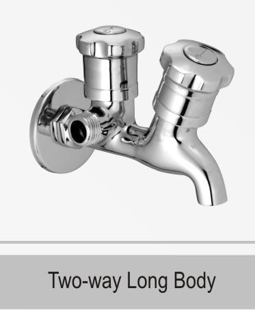 Two Way Long Body - Brass, Chrome Finish, 150mm Spout Reach, 6 Lpm Flow Rate | Dual Control, Wall-mounted, Corrosion Resistant, Durable, Stylish Design